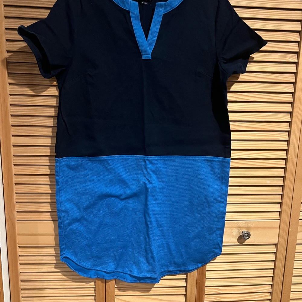 Lands' End Women's Midi Dress - Navy and Blue